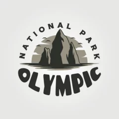 Foto op Plexiglas olympic national park travel vintage logo vector illustration design © linimasa