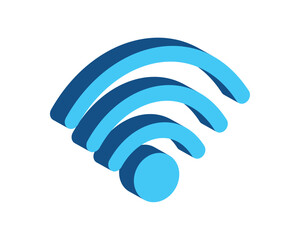 flat blue wifi signal