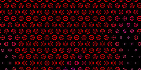 Dark Pink, Red vector pattern with magic elements.