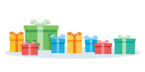 colorful gift boxes with a bow vector illustration
