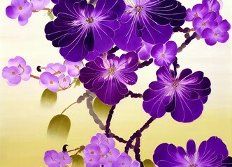 Fototapeta na wymiar japan violet flowers background
