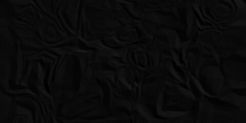 Fototapeta premium Black and white paper crumpled and fabric texture. dark black grunge textured crumpled black paper background. panorama black paper texture background, crumpled pattern 