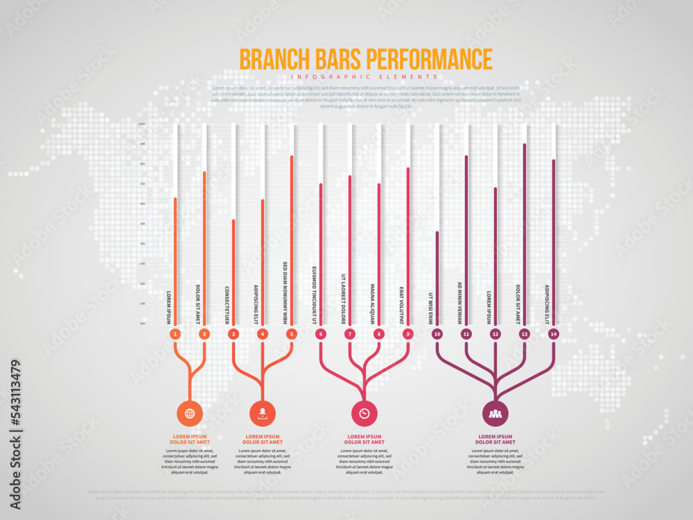 Canvas Prints branch bars performance infographic