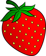 Strawberry vector illustration. Red berry vector for logo, icon, sign, symbol, business, design or decoration. Red strawberry clip art