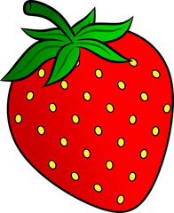 Obraz premium Strawberry vector illustration. Red berry vector for logo, icon, sign, symbol, business, design or decoration. Red strawberry clip art