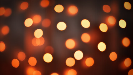 Red orange Christmas party bokeh lights background