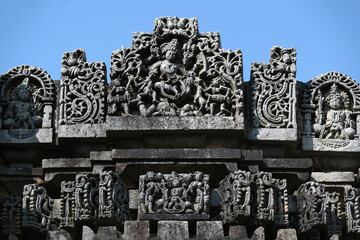 Nageshvara Chennakeshava Temple in the village of Mosale near Hassan city, Karnataka, India, One...