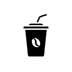 coffee cup, black, icon, vector, template, flat, symbol