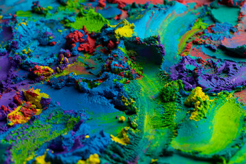 Colorful art with texture. Abstract art with primary colors.