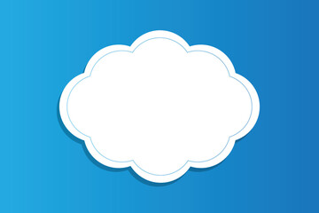 Cloud Shape Vector Illustration on Peaceful Blue Background