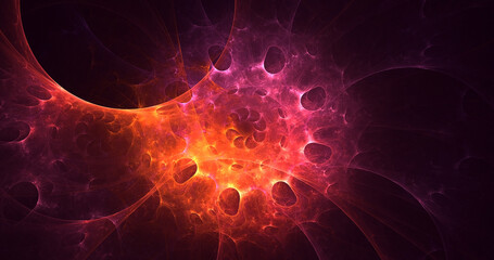 3D rendering abstract multicolor technology fractal light background