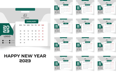 Happy New Year Calendar Design Template.