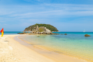 Yanui beach Phuket Thailand, destination tropical beach for tourist with the blue ocean in Thailand