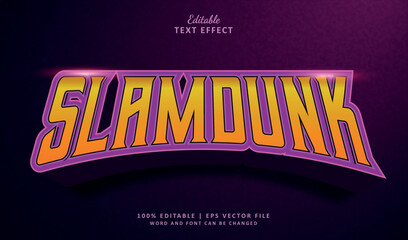 Slam dunk editable text effect style © Navy Graphic