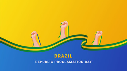Brazil Republic Proclamation Day Background. Vector Illustration.