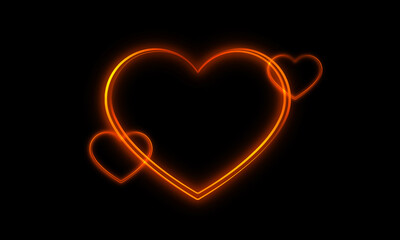 Heart light effect with black background.