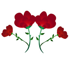 Transparent png images of red roses suitable for t-shirt stickers and others