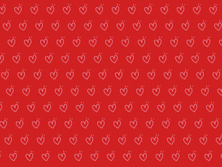 seamless patterns with hearts on red background