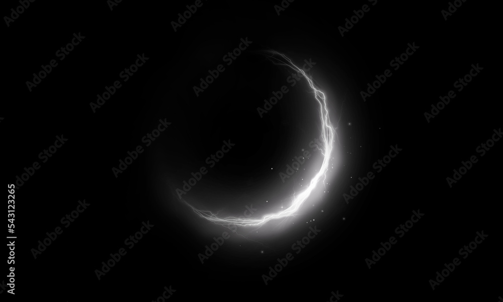 Wall mural lightning round frame. plasma magical portal. ball light effect. circle light effect.