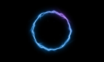 Lightning round frame. plasma magical portal. ball light effect. circle light effect.	 - obrazy, fototapety, plakaty
