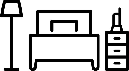 Bed and furniture icon.
