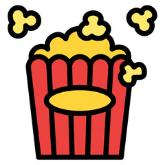 popcorn movie cinema entertain free time icon