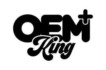 OEM Plus + Original Equipment Manufacturer King Logo Vector Car Decal Sticker, Symbol Sport Logo