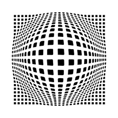 seamless background with optical illusion of a ball.Illustration of the dots - optical illusion on transparent background.Abstract background with circles. Chaotic particles in empty space.