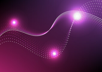 abstract background with wave. Abstract technology background Hi-tech communication concept innovation background vector illustration with line and dot. Communicative fiber network concept, optical fi