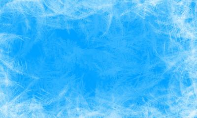 Abstract ice background. Blue background with cracks on the ice surface.	
