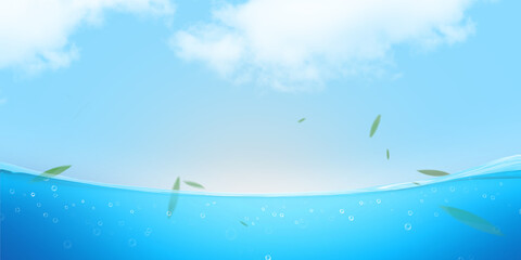 Liquid water with bubble background	
