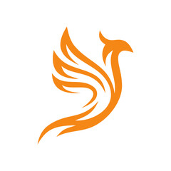 a clean and simple illustration of a phoenix