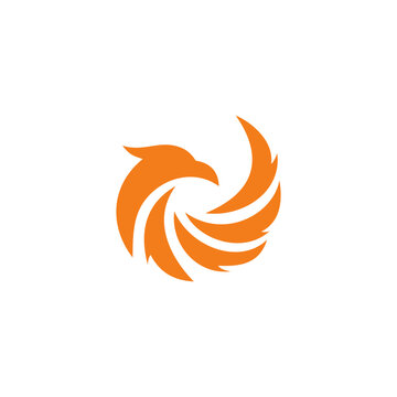 a clean and simple illustration of a phoenix