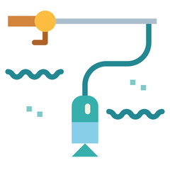 Fishing flat icon style