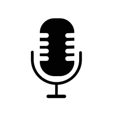 Microphone vector icon in trendy flat style black Mike  icon vector sign and symbol isolated on white background  microphone logo concept