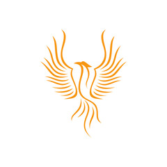 a clean and simple illustration of a phoenix