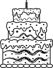 birthday cake decoration element illustration