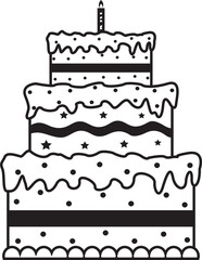 birthday cake decoration element illustration