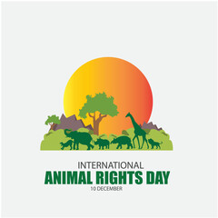 Vector Illustration of International Animal Rights Day. Simple and Elegant Design