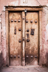 Old wooden door close up, Iran