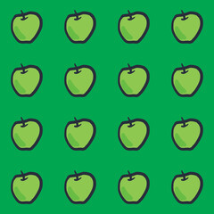 Vector pattern with apples. Food print.  Apples seamless pattern.  Fruits. Fabric wrapping decorative backdrop. 