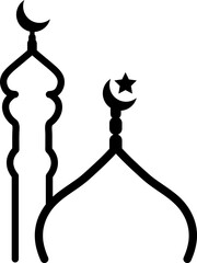 mosque icon vector symbol template on white background..eps