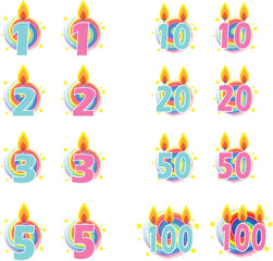 Birthday number for party , card , events, decoration ,etc. birthday number vector illustration.
