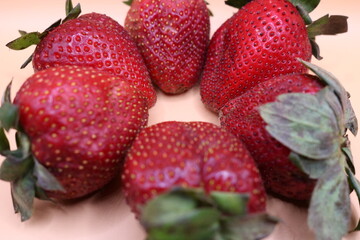 strawberries on a white background