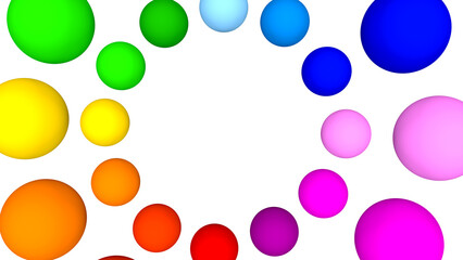 colorful balls on white