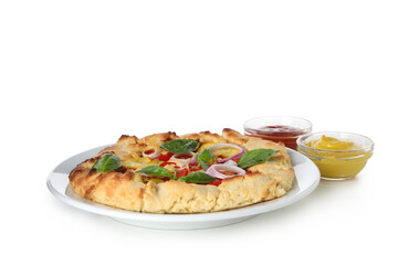 Concept of tasty food, Vegetable galette, isolated on white background