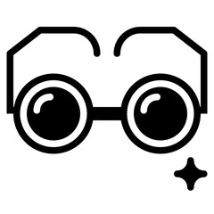 eyeglasses glyph icon style