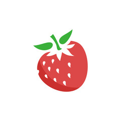 a simple and clean strawberry logo illustration