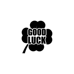 Lucky clover icon. Four leaf. Fortune luck logo isolated on white background