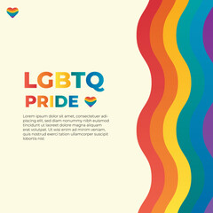 lgbtq pride flyer vector design with rainbow symbol or flag background. suitable for social media posts, posters, flyers, banners, etc.